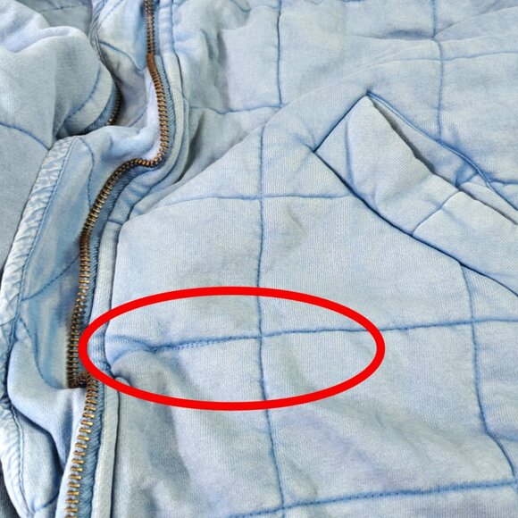 Free People Dolman Quilted Knit Jacket Top Oversized Zip-Up Slouchy L NWD 284212 - Picture 7 of 8